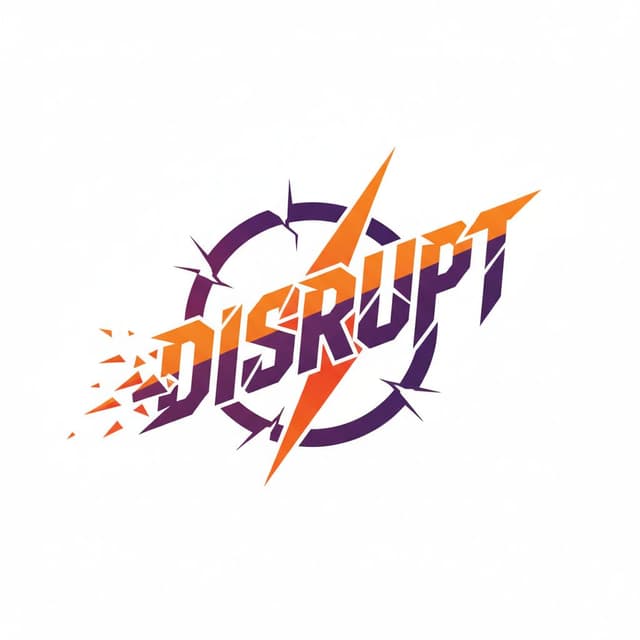 Disruptive style startup logo